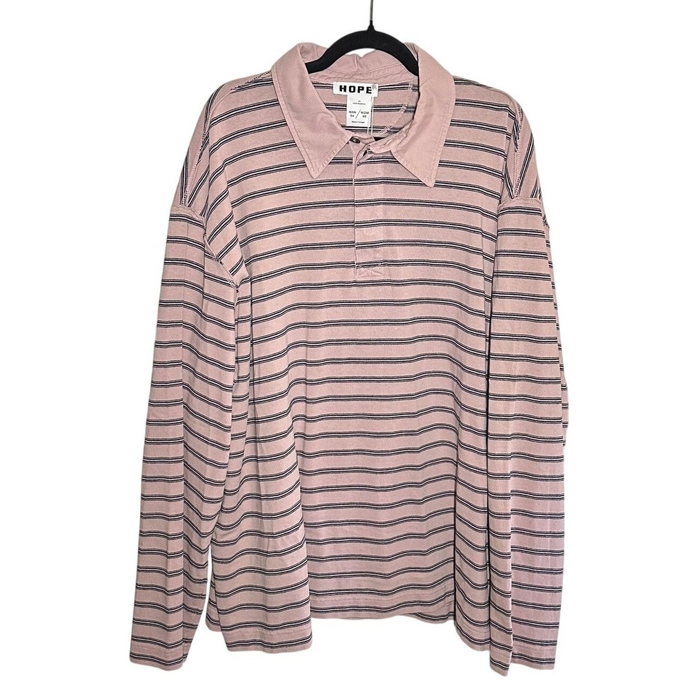 NEW HOPE Stockholm Men's Lamp Sweatshirt Old Pink Striped Long Sleeve Size 54